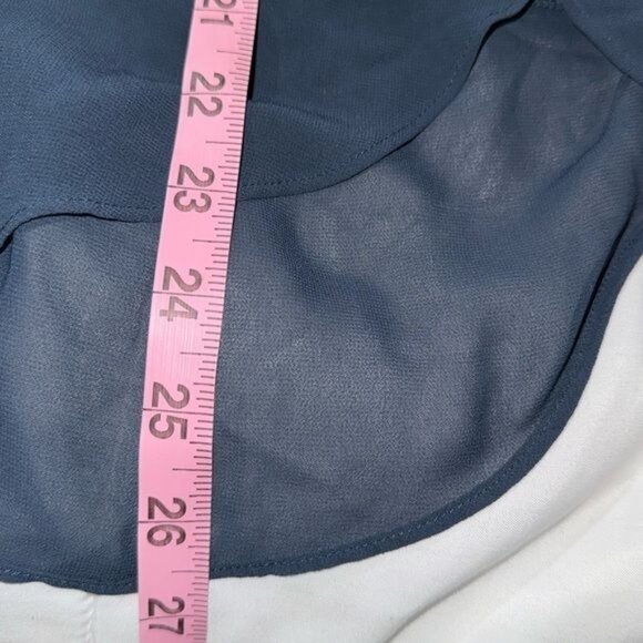 DKNYC Navy Sleeveless Mesh & Chiffon Layered Top S - Picture 8 of 9